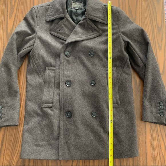Merona Wool Blend Dark Charcoal Gray Pea Coat – Men’s Small - Picture 10 of 12